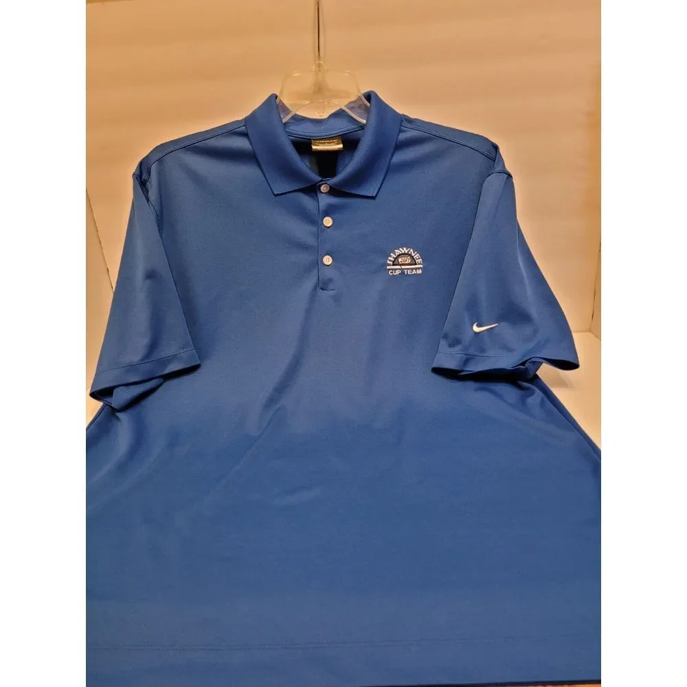 Nike‎ Golf, blue polo, size L, Shawnee cup team logo